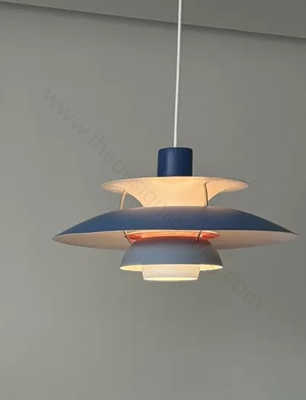 Pendant design lamp PH 5 by Louis Poulsen (Blue)