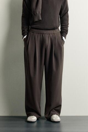 ZARA БРЮКИ COMFORT RELAXED FIT, КОРИЧНЕВЫЙ