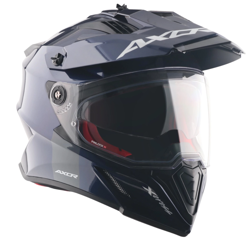 Шлем AXOR X-CROSS DUAL VISOR SC, с визором, цвет синий (S)