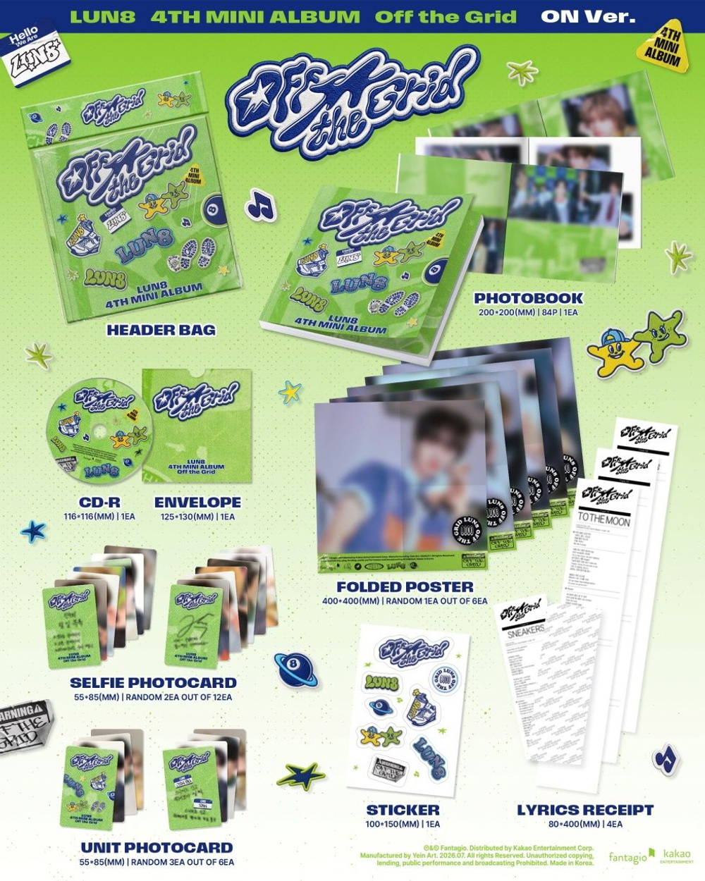 Альбом LUN8 - OFF THE GRID 4th Mini Album 2 Version SET