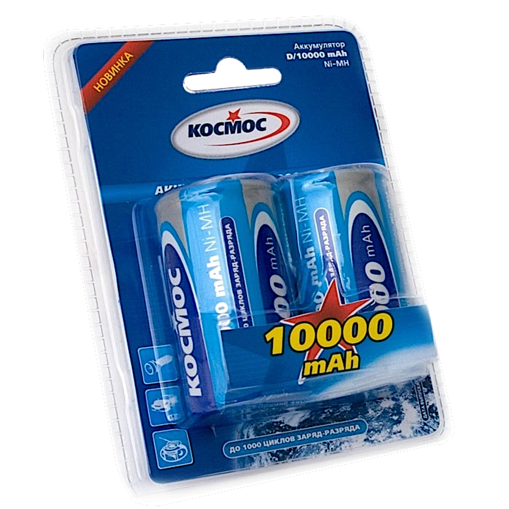 Аккумулятор D Космос R20 Ni-MH 10000mAh 1.5V 1шт