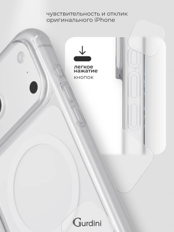 Чехол противоударный для iPhone 17 Pro Max / 18 Pro Max 6.9" Gurdini Clarity Case TPU White