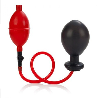 Анальная пробка силикона с грушей для накачивания Expandable Butt Plug (Цвет: черный с красным)