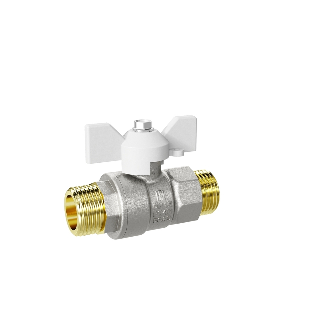 Кран шаровой 1/2'' нар/нар бабочка БЕЛАЯ LD PRIDE