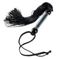 Черный мини-флоггер 26см с резиновыми хвостами ToyFa Theatre Silicone Mini Flogger 700005
