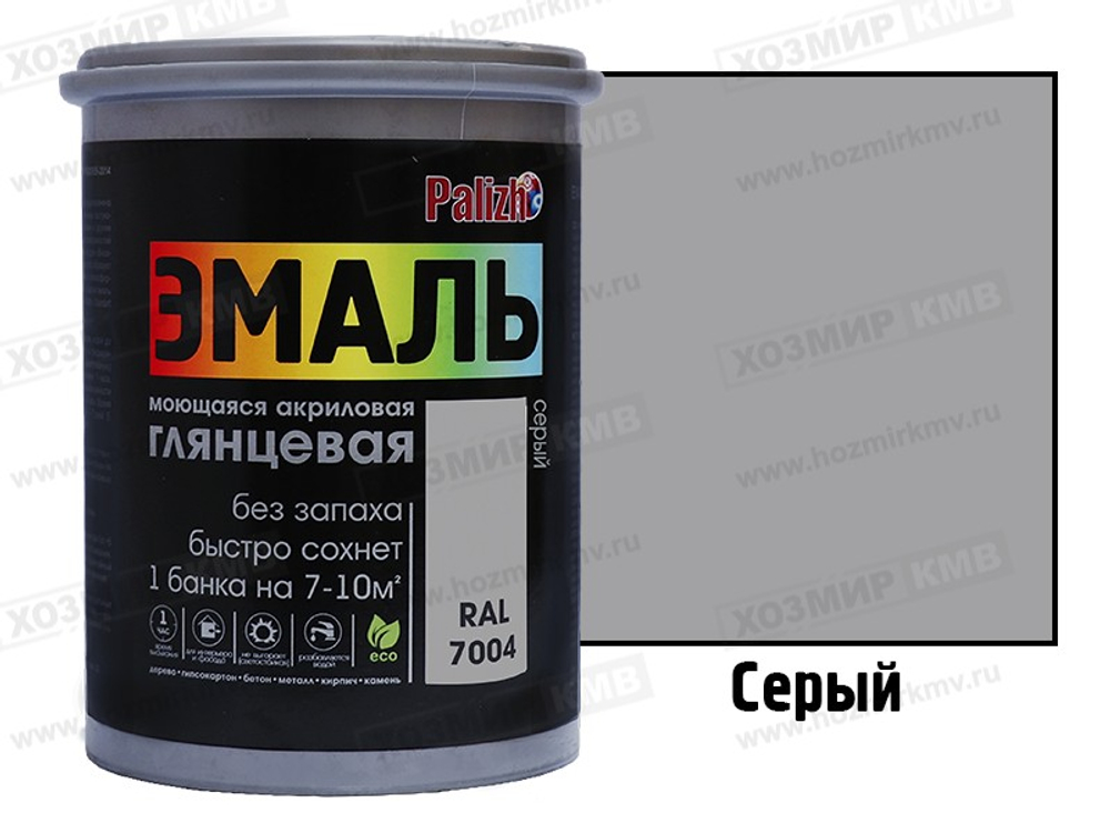 CE-609-1 (Palizh) эмаль акриловая глянцевая 1кг Серый RAL7004
