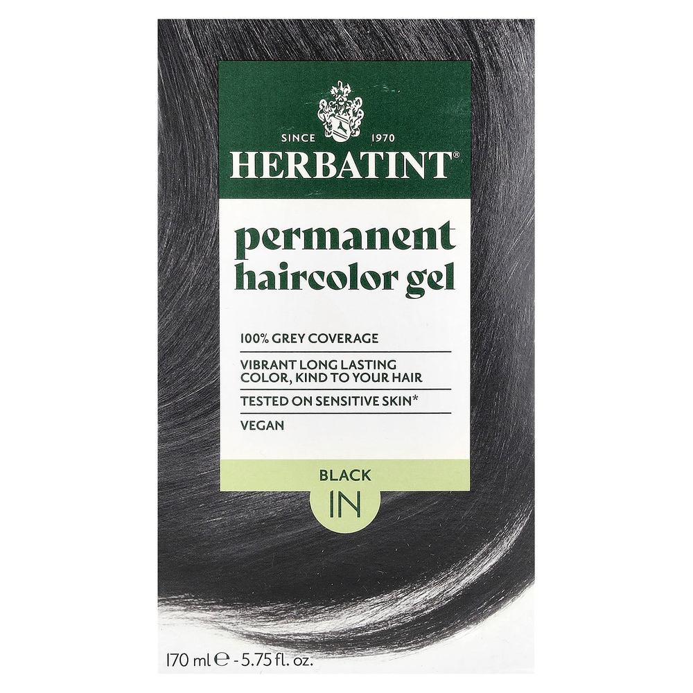 Herbatint, стойкая гель-краска для волос, 1N, черный, 170 мл (5,75 жидк. унции)