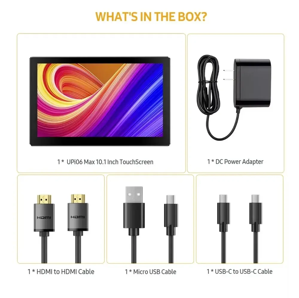 10.1" Портативный сенсорный монитор для Raspberry Pi, UPi06 Max, IPS, 1280x800, 60 Гц