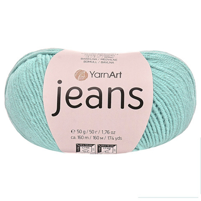 Пряжа YarnArt (ЯрнАрт) Jeans / уп.10 мот. по 50 г, 160м, 81 холодный мятный