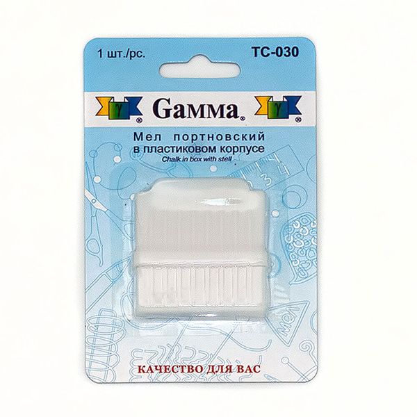 Мел портновский с точилкой белый, белый, Gamma TC-030