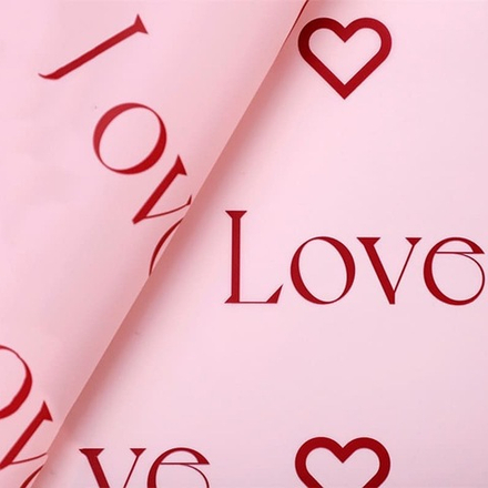 Пленка матовая "LOVE" 58*10м РОЗОВЫЙ