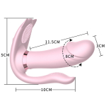 Розовый вагинально-анально-клиторальный стимулятор Secwell Clitoris Anal Stimulation Wearable Mini Vibrator for Women Couple Toys SW1001