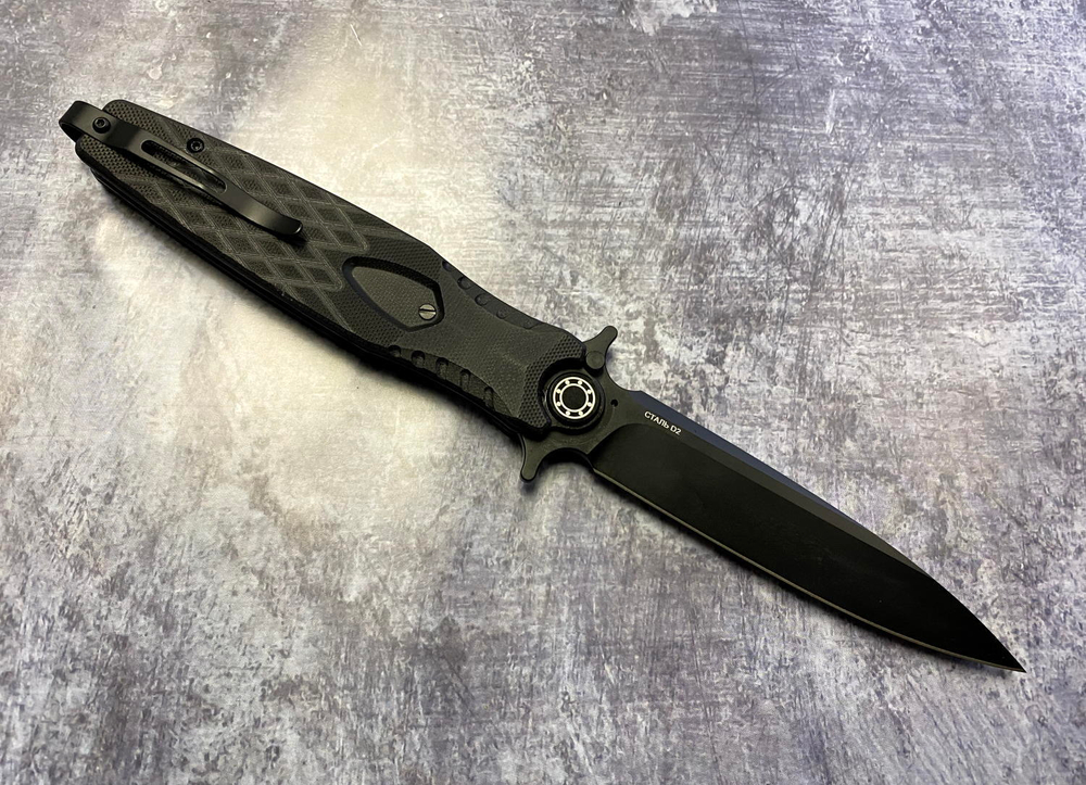 Складной нож Кондор-2 Black на подшипниках , сталь D2, 341-700401