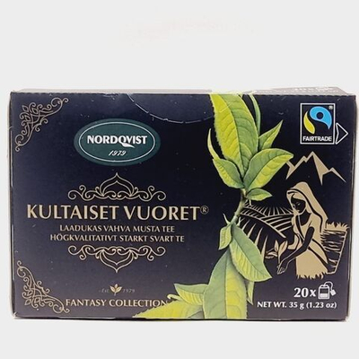 Чай черный Nordqvist KULTAISET VUORET "Золотые горы" 20 пакетиков (из Финляндии)