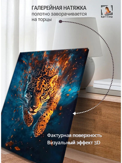Картина "Космический ягуар", интерьерная 50х70см 1шт.
