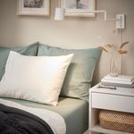 Простыня на резинке IKEA DVALA (ДВАЛА), Хаки, 80х200 см