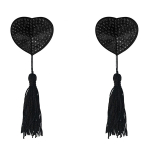 Черные пэстисы-сердечки с кисточками Lola Pasties Burlesque Evans Black 3635-01lola