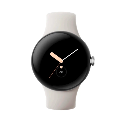 Умные часы Google Pixel Watch Wi-Fi + LTE 41mm, Silver/Chalk (Полированный серебристый корпус, ремешок цвета мел)