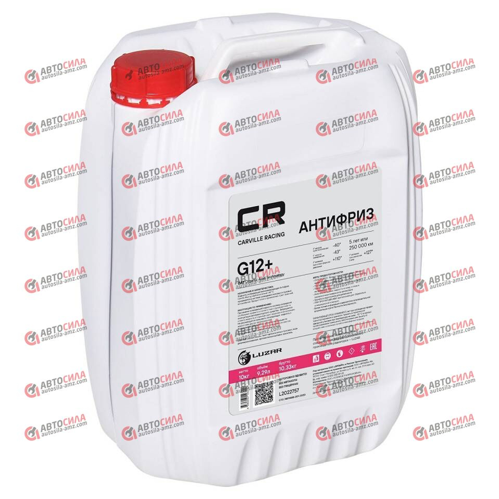 Антифриз "Стандарт", G12+, OAT, -40°С, красный, готовый, 10кг/9,35л CARVILLE RACING L2022757