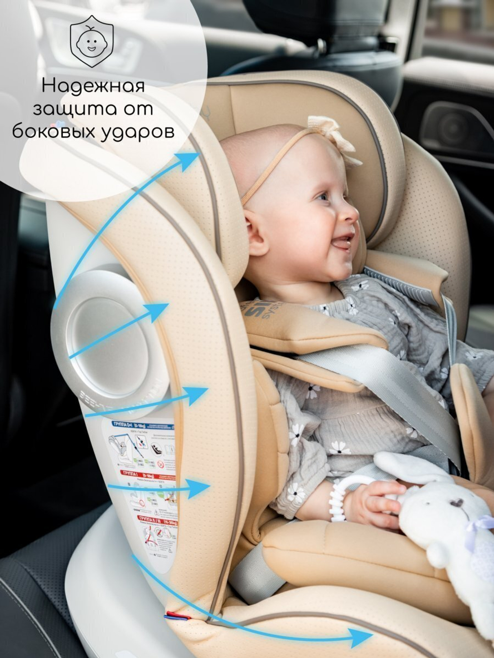 Автокресло детское AMAROBABY CHAMPION, Isofix класс D, группа 0+/1/2/3