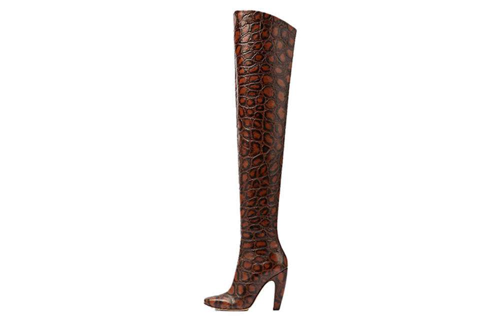 Bottega Veneta Canalazzo Over the knee Boots 10cm Women"s Brown