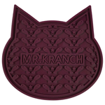 Лизательный коврик Mr.Kranch для медленного поедания силиконовый 12*12 см бордовый на присосках