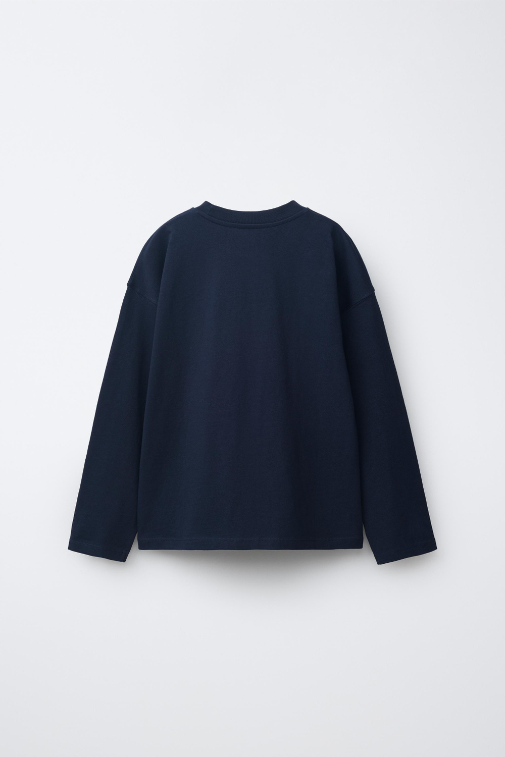 ZARA ОДНОТОННЫЙ ЛОНГСЛИВ, МОРСКОЙ СИНИЙ