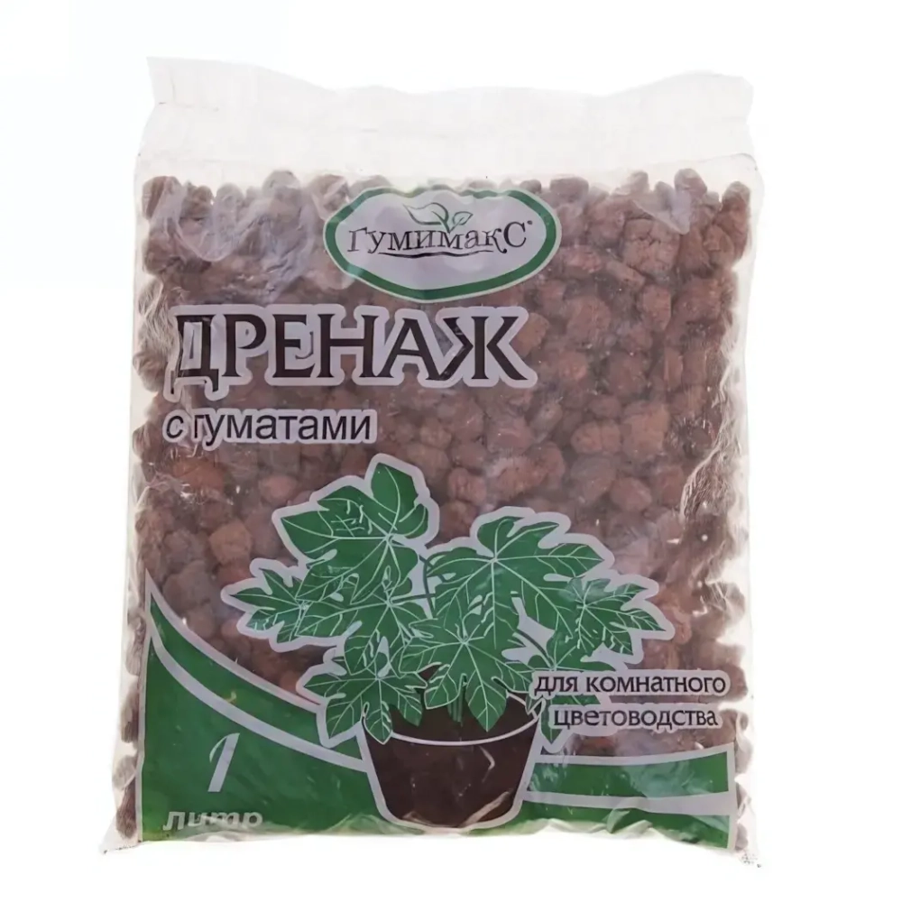Дренаж с гуматами для комннатного цветоводства 1 л Гумимакс