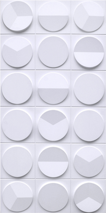 3Д полиуретановая панель, Часы, Белый / PU CLOCK STRUCTURE, 1-White, HL-01, 1200х600х30 мм