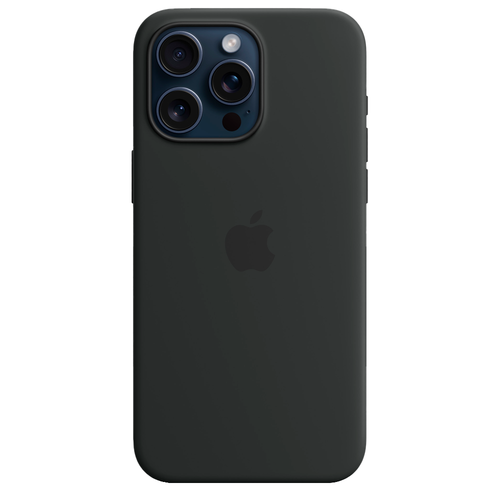 Силиконовый чехол с поддержкой MagSafe Apple Silicone Case для iPhone 15 Pro Max, Black (Черный)