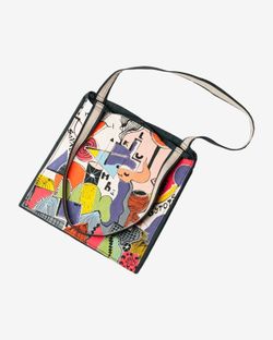 Шоппер Pop-art с патчем ручной работы