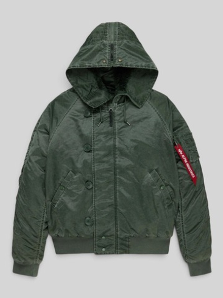 Куртка короткая Alpha N-2B BATTLEWASH PARKA (т.олива - deep forest)