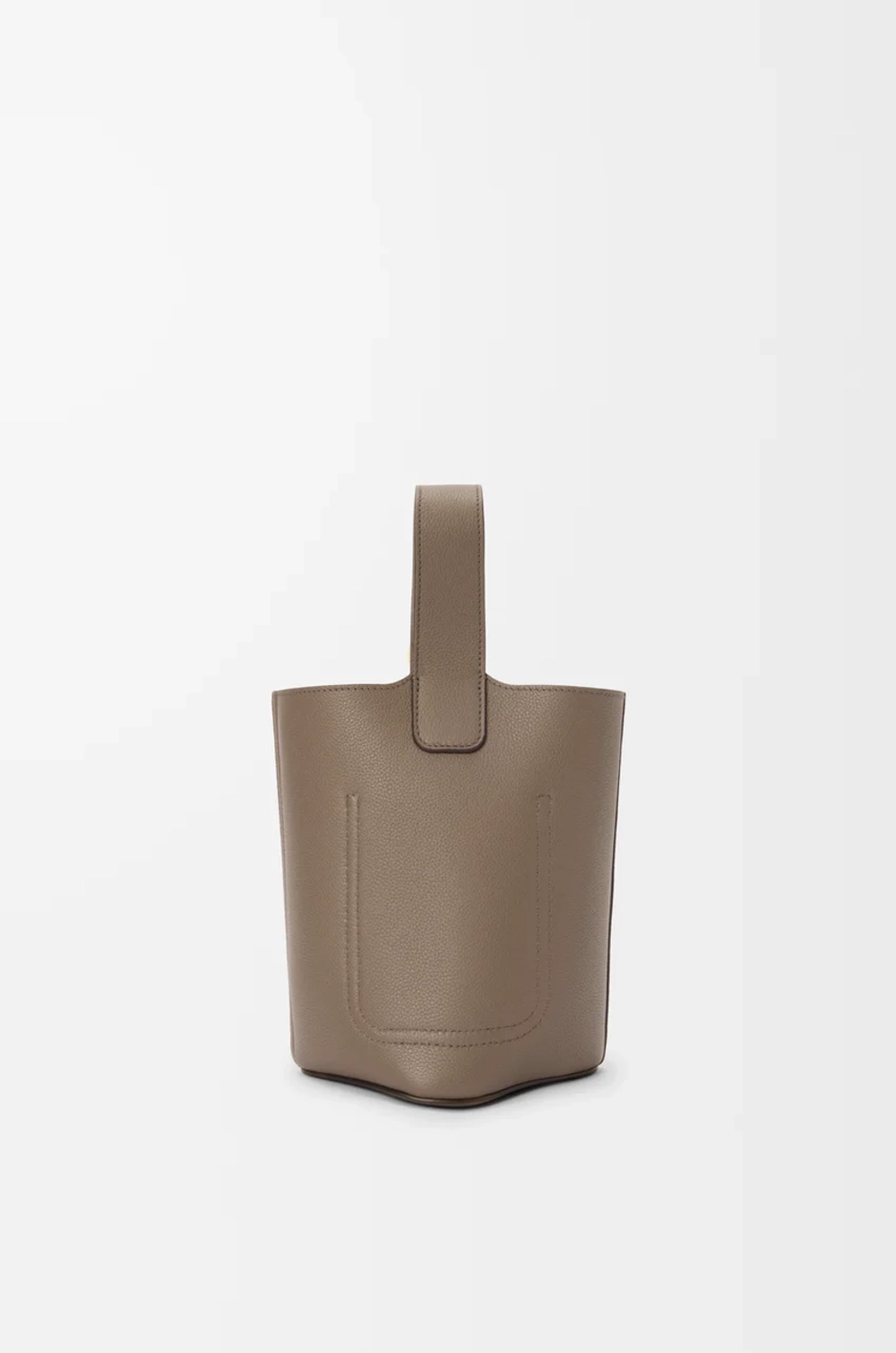 Loewe Мини-сумка-ведро Pebble из мягкой зернистой телячьей кожи, серо-коричневый