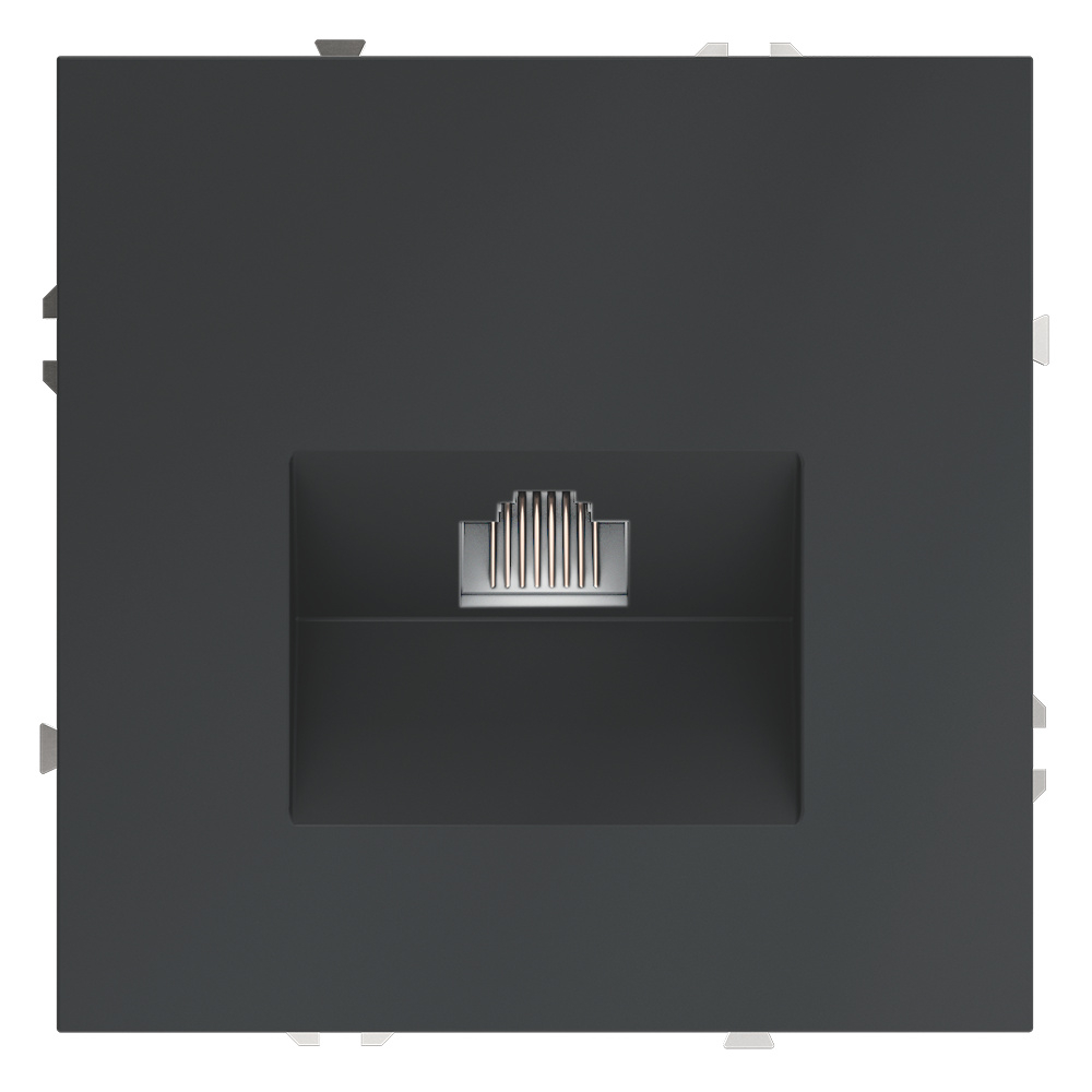 Розетка компьютерная встраиваемая VOLTUM S70 RJ45 кат.6, (графит)