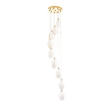 Светильник подвесной 9*G9 FLOWERS SP9 золото/белый Crystal Lux
