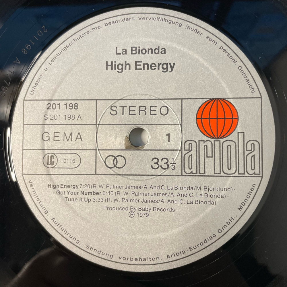 Винтажная виниловая пластинка LP La Bionda High Energy (Германия 1979)