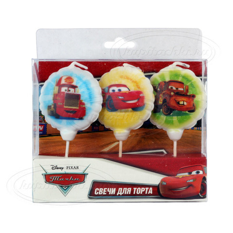 Свеча для торта леденец "Тачки"
