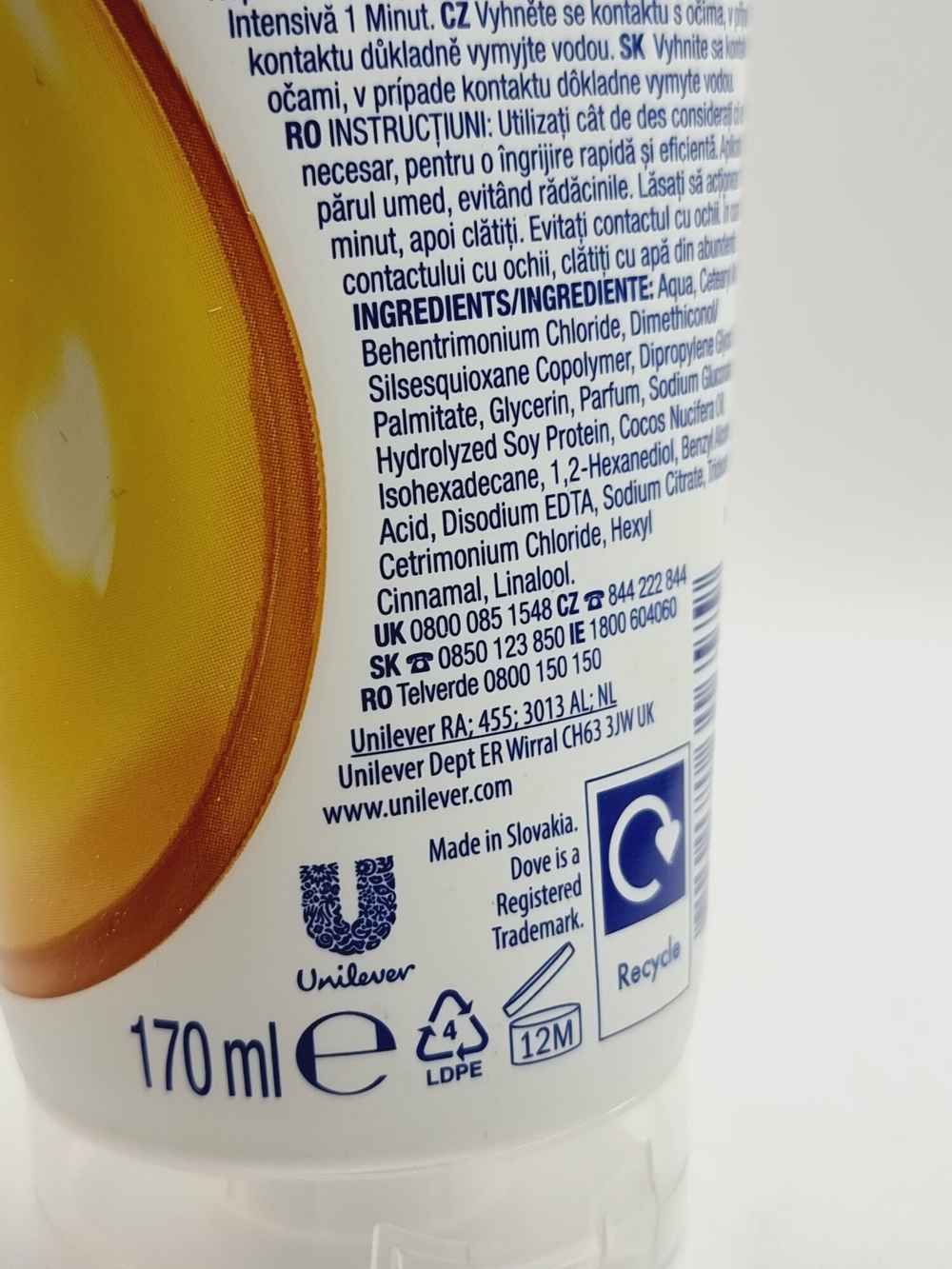 Кондиционер Dove  Intensive Treatment 1 минутный интенсивное лечение  170 мл (Словакия)