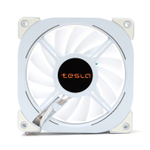 Комплект из 3 вентиляторов ТЕСЛА (TESLA) RGB120-XW3, 120мм, Molex, белый/RGB, 1200rpm, 38CFM, 21дБ, антивибропрокладки, бесконечное зеркало, изменение скорости анимации подсветки (TSL-120-XW3)