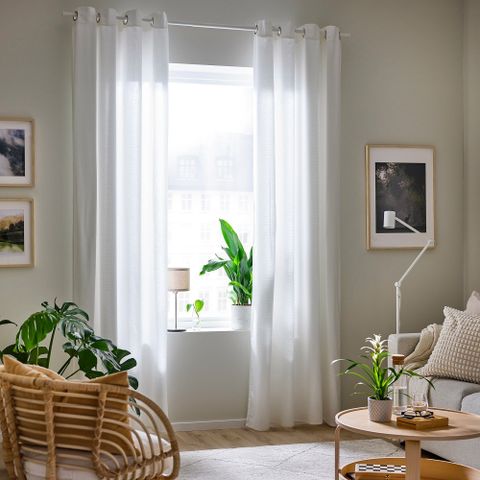 Комплект штор IKEA MOALINA (МОАЛИНА), Белый, 145x250 см, 2 шт