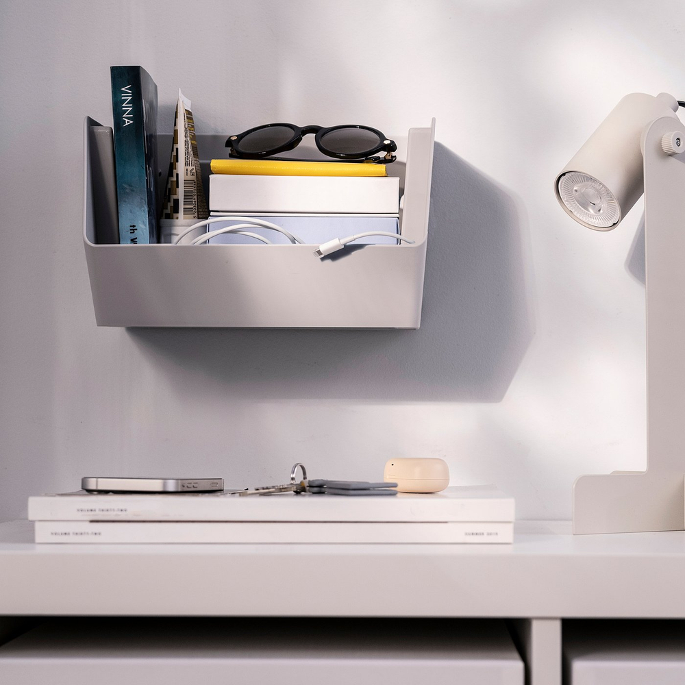 IKEA FODERTRÅG  (ИКЕА ФОДЕРТРОГ)  -  Органайзер для стола/стены - светло-серый 25x18x15 см