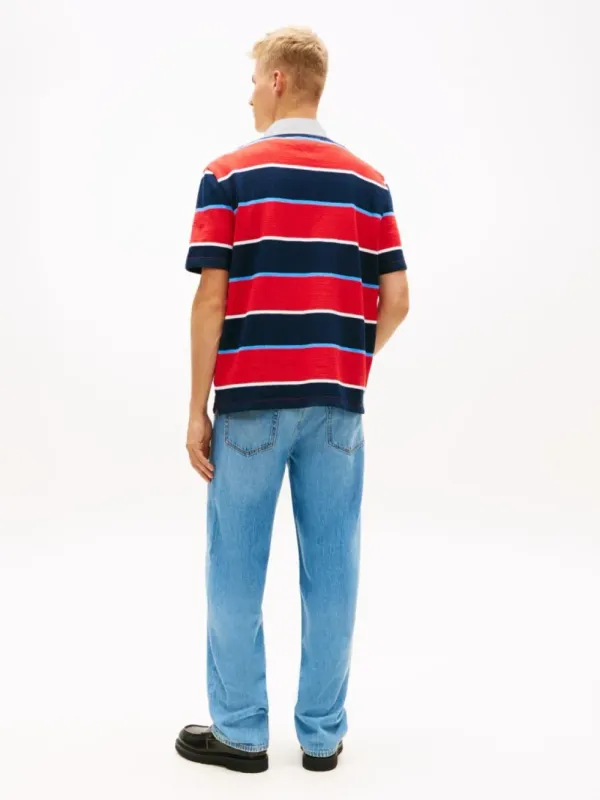 Поло мужское TOMMY JEANS TJM RLX SS STRIPE S