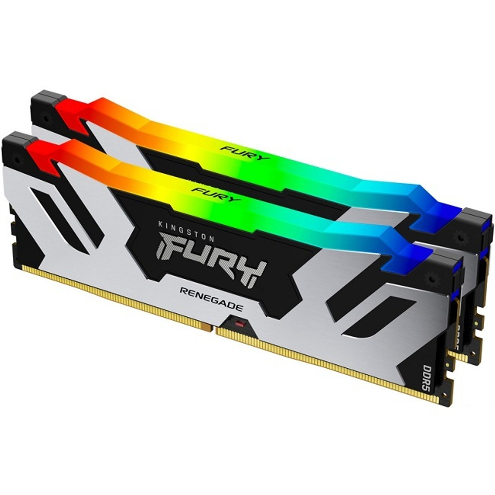 Модуль памяти DIMM DDR5 48Gb, 7200Mhz, 2x24Gb, Kingston Fury Renegade RGB (KF572C38RSAK2-48)