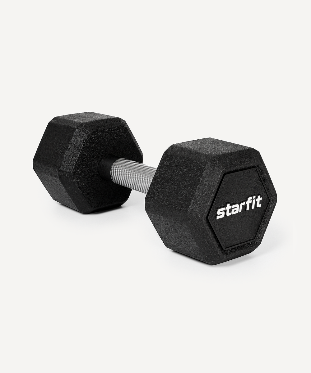 Гантель гексагональная STARFIT DB-301PRO 10 кг, обрезиненная, черный, пара