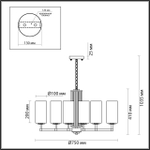 4990/8 ODL Люстра E27 8*40Вт 220В IP20 HALL
