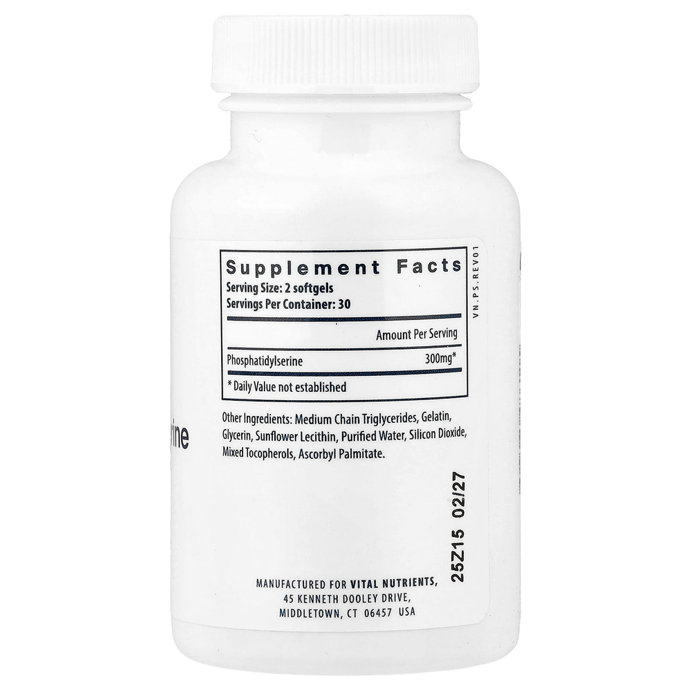 Vital Nutrients, фосфатидилсерин, 60 капсул (150 мг в каждой)