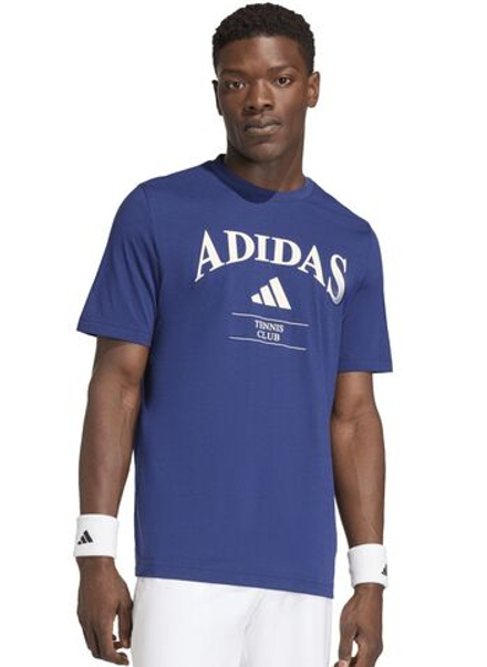 Теннисная футболка Adidas Heritage Graphic Club - dark blue/chalk white