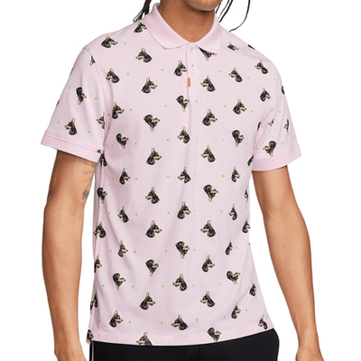 Мужское теннисное поло Nike Print Slim Polo - pink foam