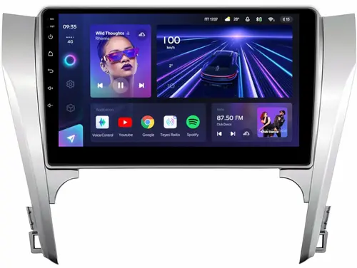 Магнитола для Toyota Camry 50 2011-2014 (рамка серебро 10) - Teyes CC3L на Android 10, CarPlay, 4G SIM-слот