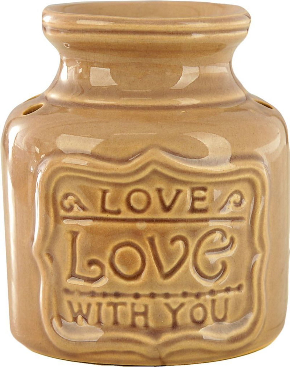 Аромалампа Love, керамика, цвет ежево-коричневый 10,5x9x9 см